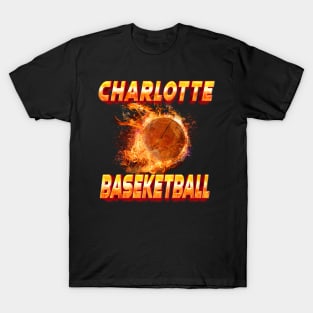 Vintage Basketball Colorful Charlotte Beautiful Name Teams T-Shirt